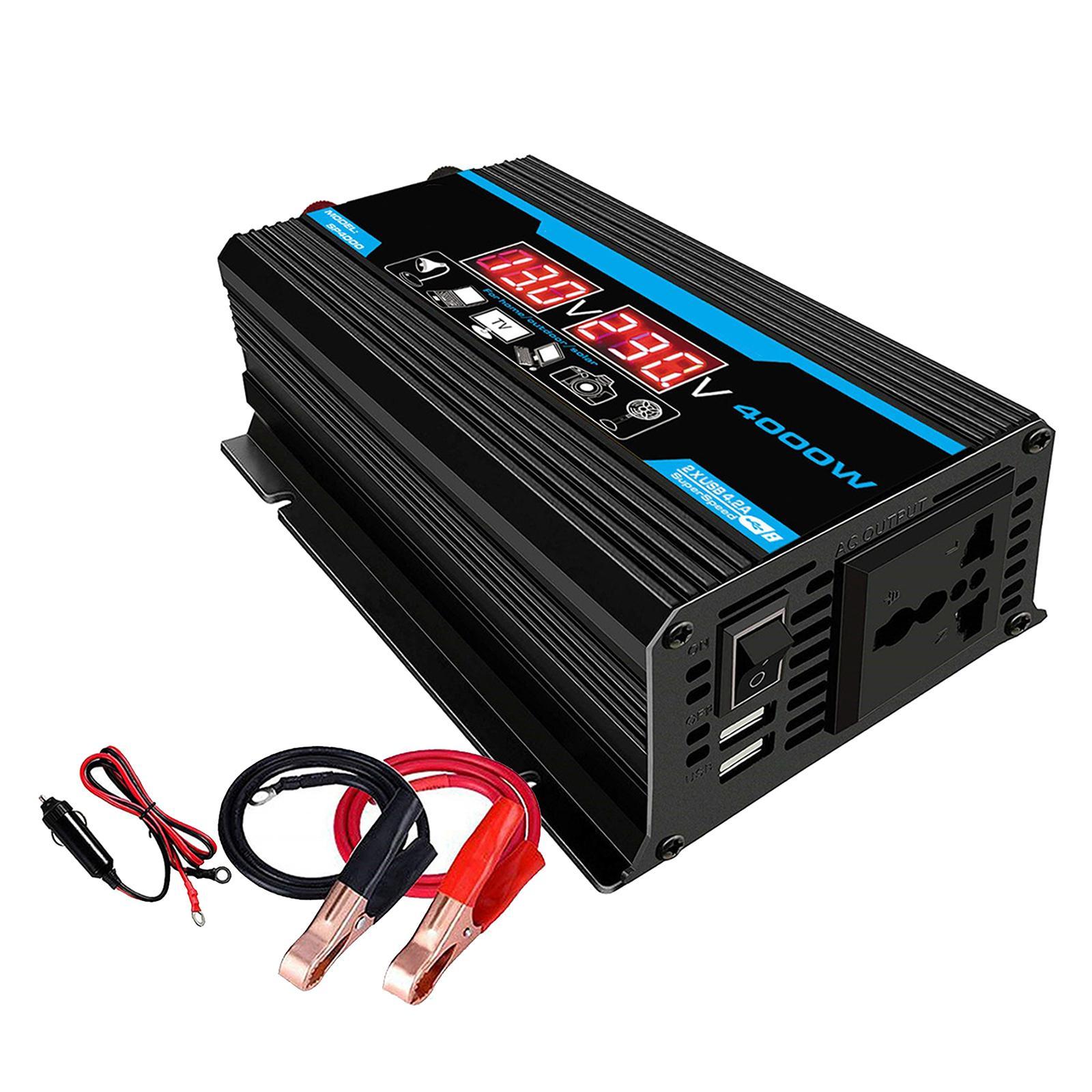 110V/220V Power Inverter and 2 Battery Clip Power Supply