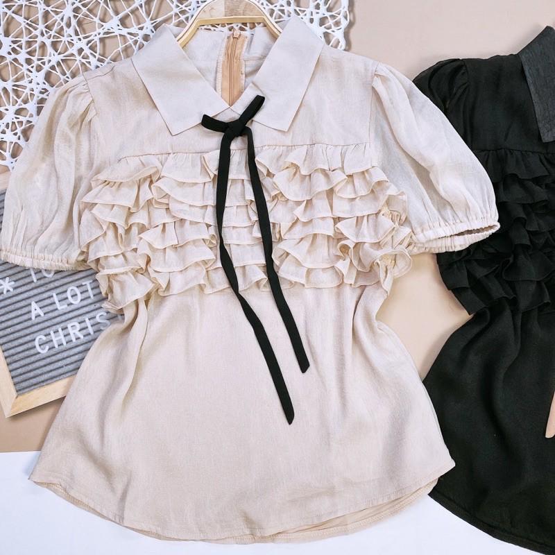 Áo sơ mi nữ phối bèo Sutp shop