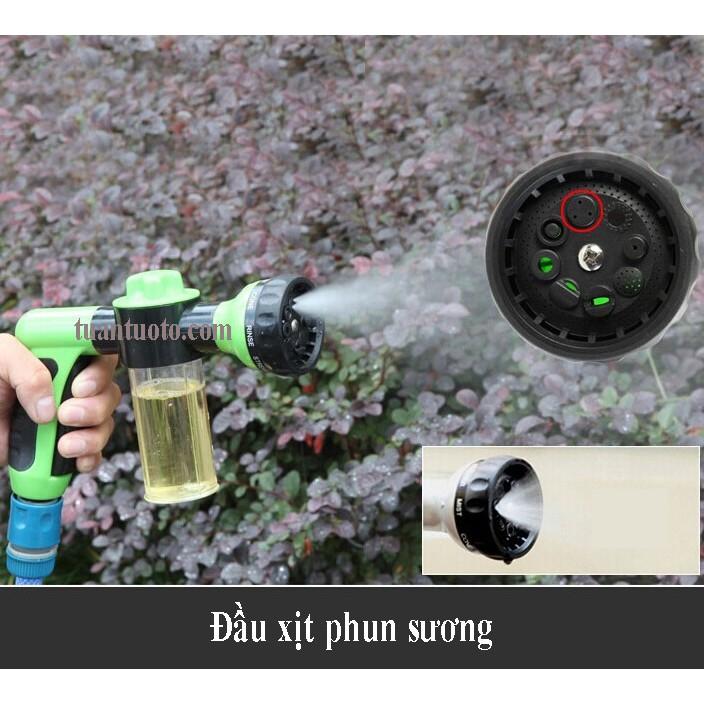 Vòi xịt rửa xe đa năng có bình chứa dung dịch