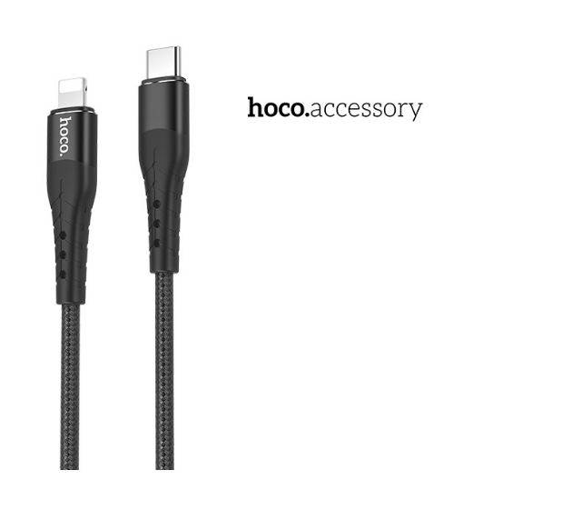 Cáp Sạc Nhanh Hoco U64 Cho IPhone Type C ra Lightning Chuẩn Power Delivery Hổ Trợ Sạc Nhanh 18W Dài 1M - Hàng Chính Hãng