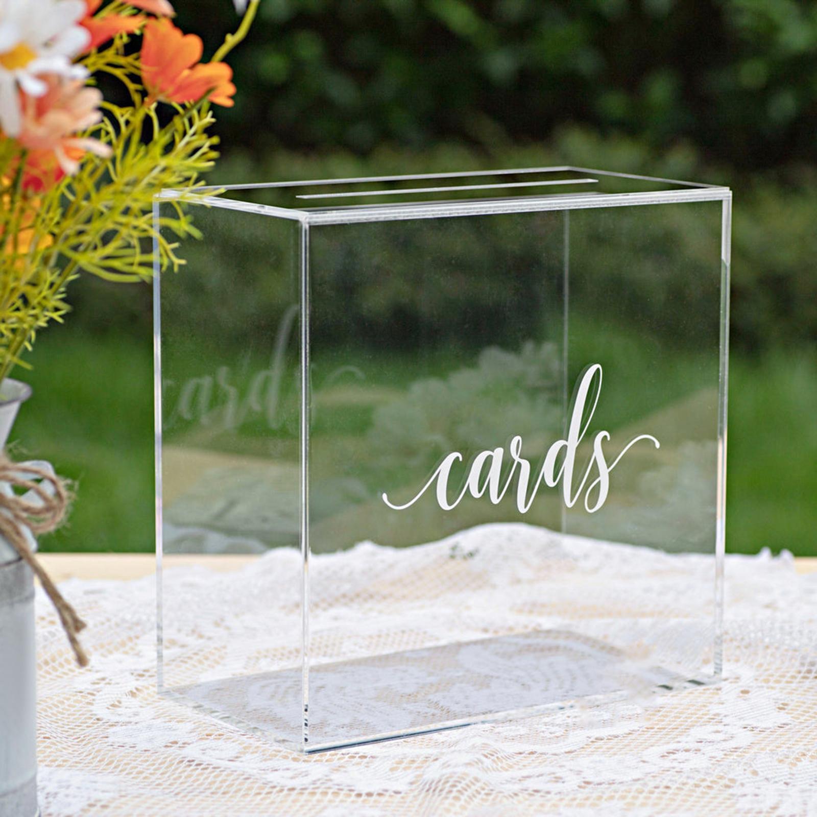 Large Acrylic Card Box DIY for Baby Shower Anniversary Shower Party Supplies