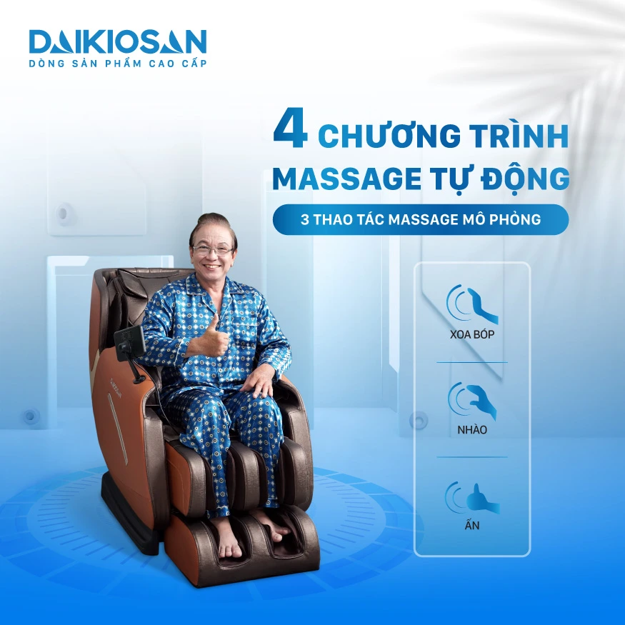 Ghế Massage Daikiosan DKGM-00002 Chế Độ Không Trọng Lực, Công Nghệ AI, Scan Cơ Thể, 3D Massage