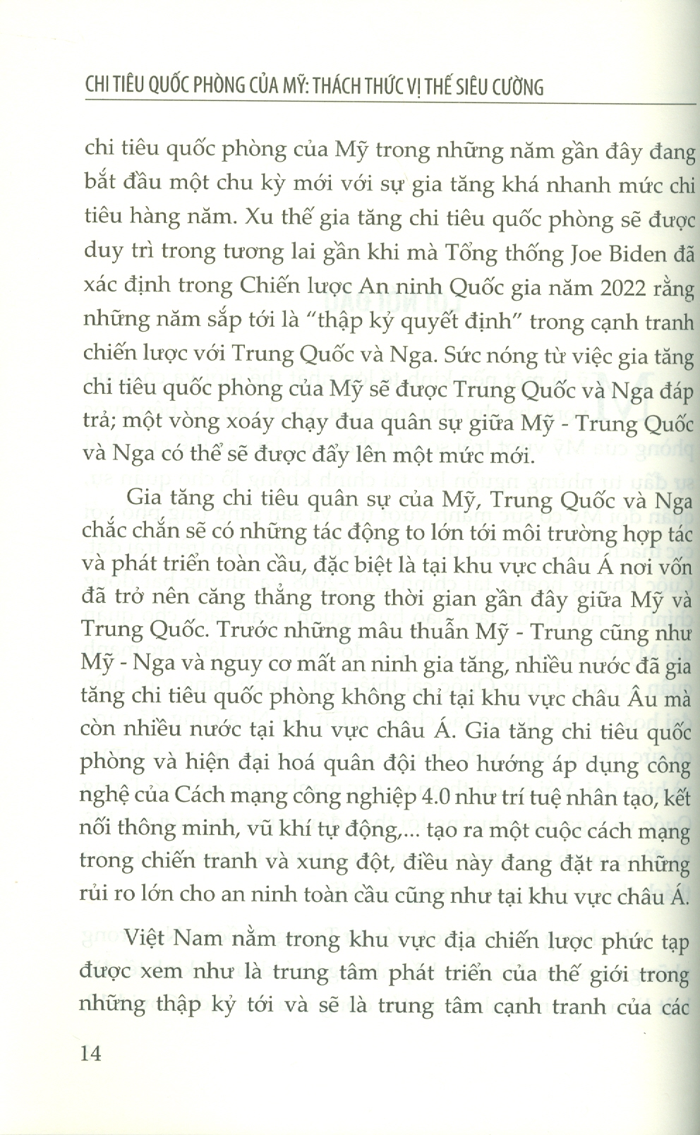 Chi Tiêu Quốc Phòng Của Mỹ Thách Thức Vị Thế Siêu Cường -  Cù Chí Lợi chủ biên