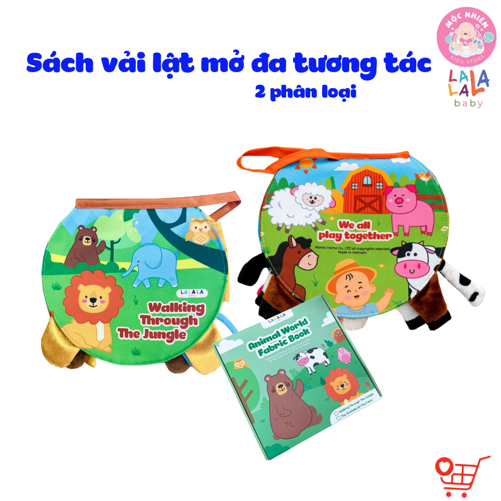 Sách Vải Lật Mở Đa Tương Tác Cho Bé từ 0 Tháng Tuổi, Kêu Sột Soạt Thú Vị - Lalala Baby