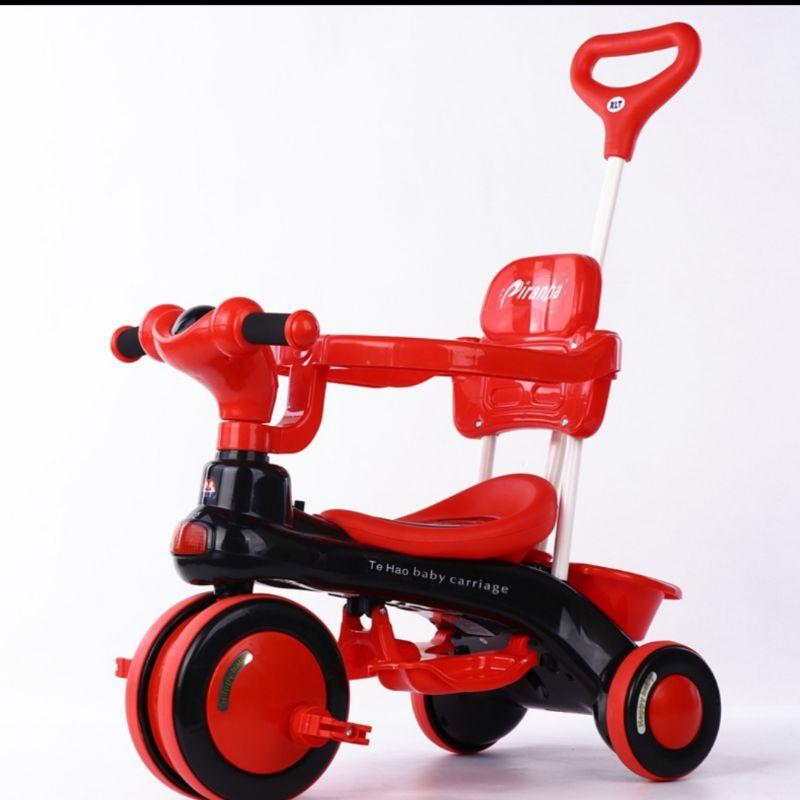 Xe đẩy xe đạp 3 bánh hạng cao cấp có nhạc mái che cho bé