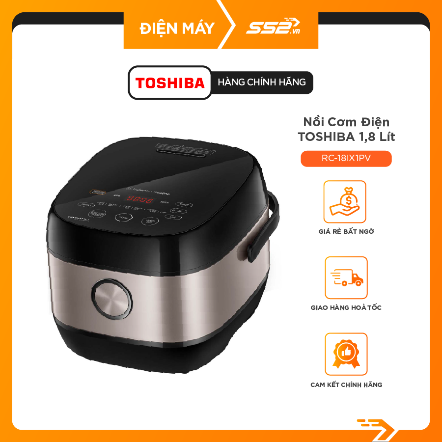 Nồi Cơm Cao Tần Toshiba 1.8 Lít RC-18IX1PV - Hàng Chính Hãng