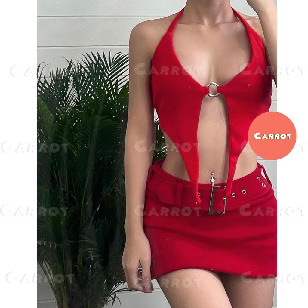 Áo croptop thiết kế kiểu nữ chân váy ôm body chất thun cao cấp mềm mại cá tính hot trend 2022 carrotxinhdep giá rẻ