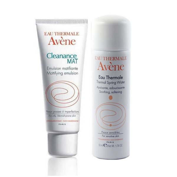 Combo Nhũ Tương Giảm Bóng Nhờn Cho Da Nhờn Mụn Avène Cleanance Mat Mattifying Emulsion (40ml) Và  Nước Khoáng Làm Dịu, Chống Kích Ứng Da Avène Thermal Spring Water A1ATW1 (50ml)