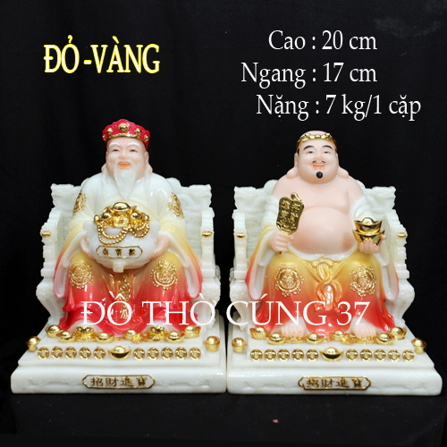 [ Cao 20 cm ] TƯỢNG THẦN TÀI  THỔ ĐỊA  MÀU ĐỎ - BỘT ĐÁ CAO CẤP - HÀNG NHẬP KHẨU