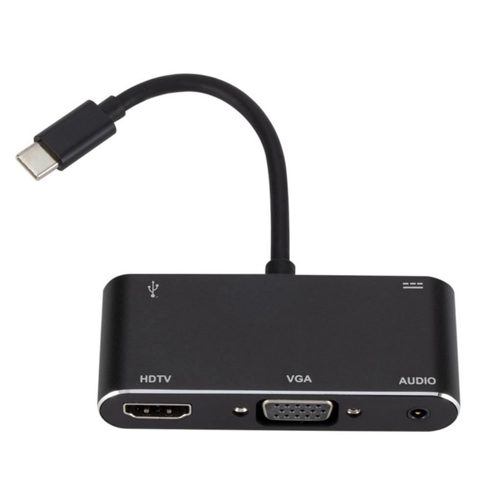 Hub Type-C ra Usb 3.0+Hdmi+Vga+Audio 5 in 1 KingMaster - hàng nhập khẩu