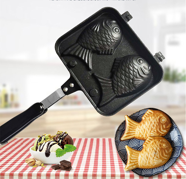 Khuôn Làm Bánh Cá Nhật Chống Dính Taiyaki Loại 1 - 2 Bánh Hàng VNCLC