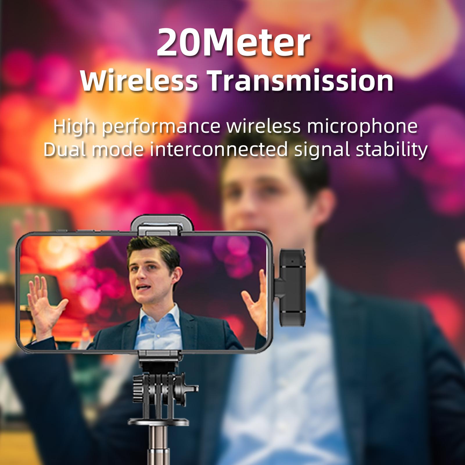 M10 Wireless Lavalier 2.4G Microphone 360°Omnidirectional Lapel Mic Noise Reduction For Type-C Android Smartphone Tablet