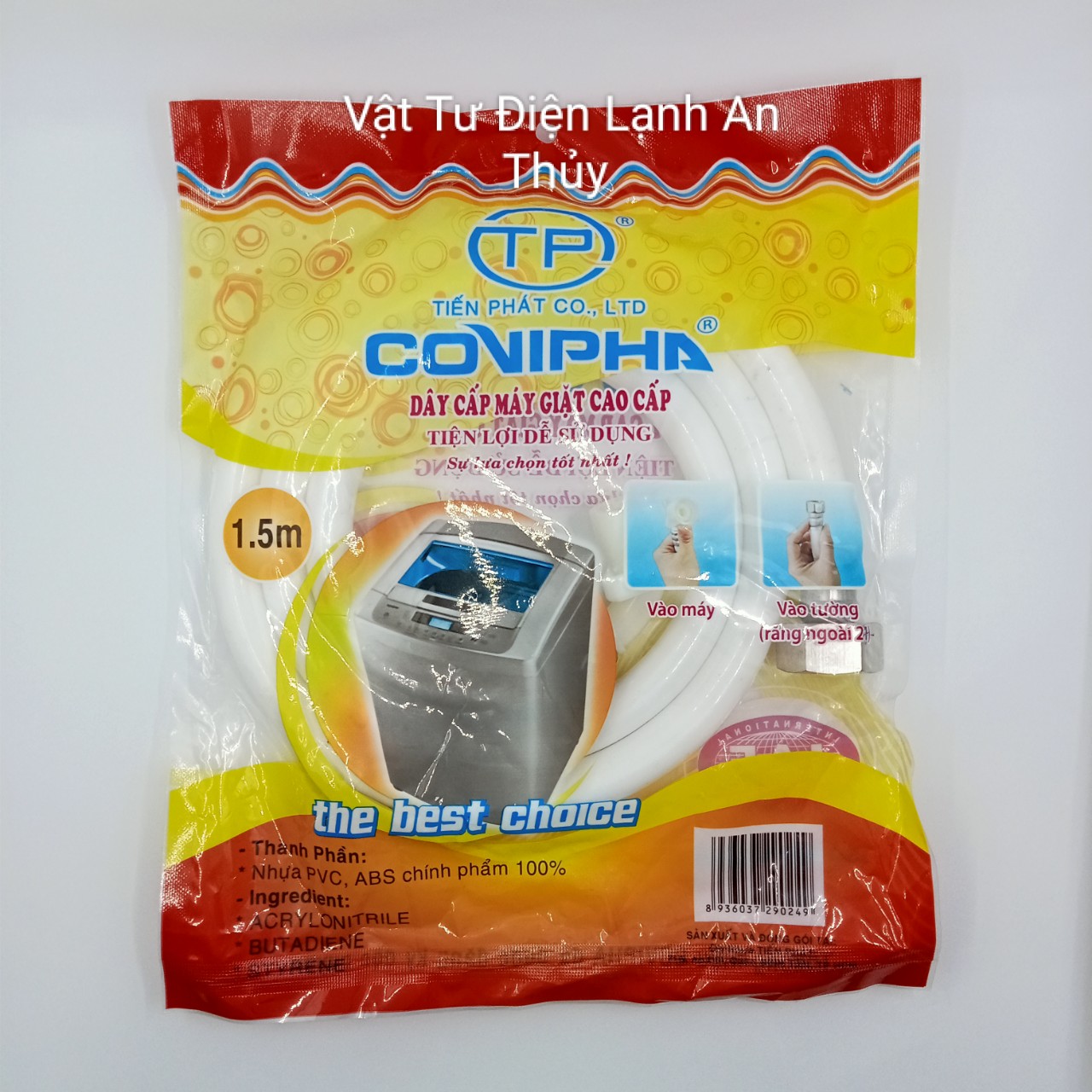 Dây cấp nước máy giặt CAO CẤP 1.5 mét răng ngoài 27 - Dây nước vào máy giặt Cao cấp - Dây dẫn nước vào máy giặt Cao cấp