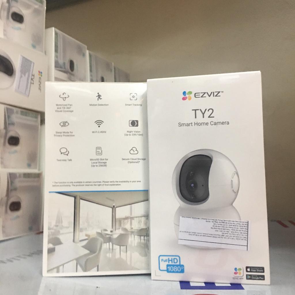 Camera Wifi Ezviz TY2 đàm thoại 02 chiều, quay 360 độ trong nhà, hình ảnh rõ nét Full HD, Ngày đêm nhìn rõ - Hàng Chính Hãng