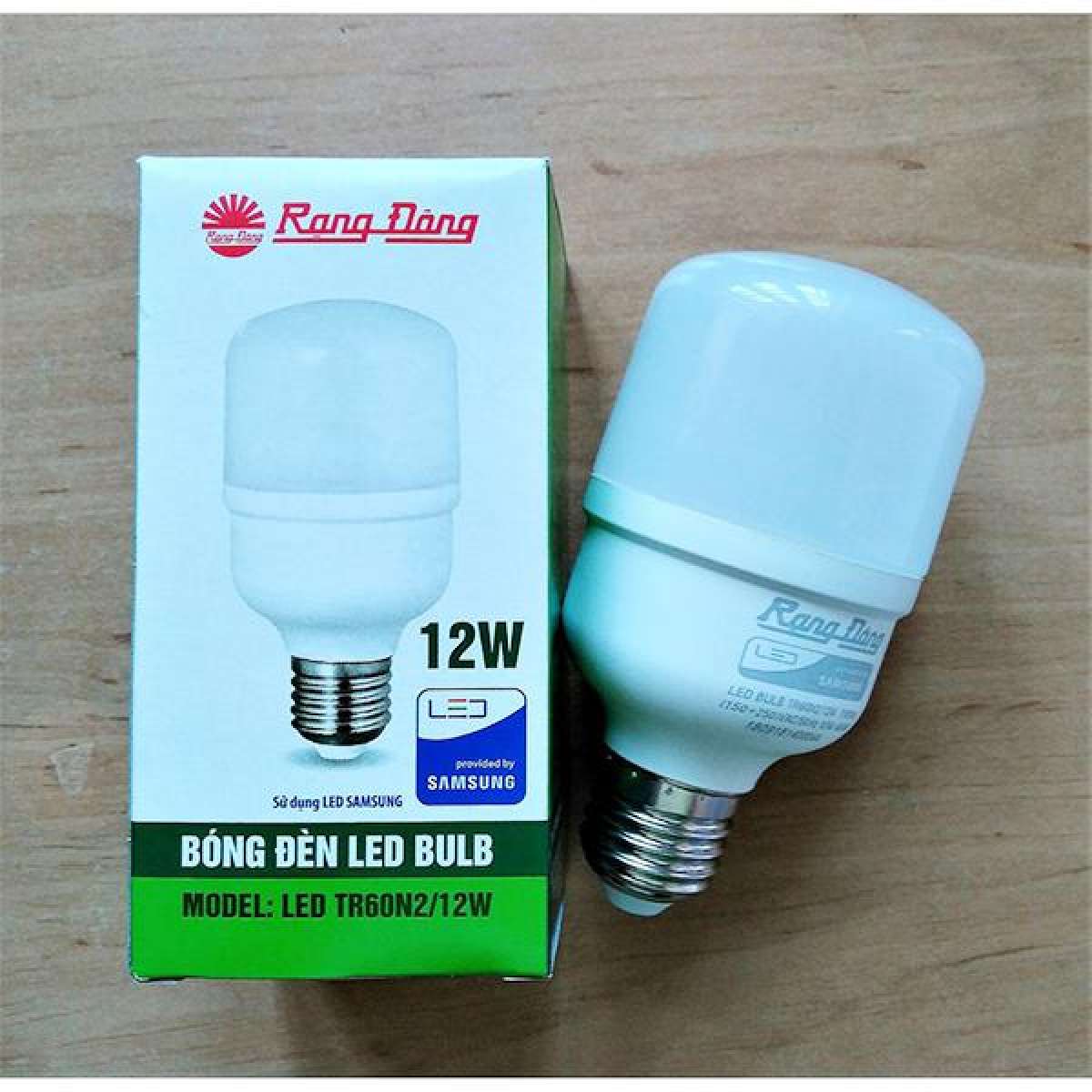 Bóng đèn LED BULB trụ 12W Rạng Đông, chip LED Samsung ( LED TR60N2/12W)