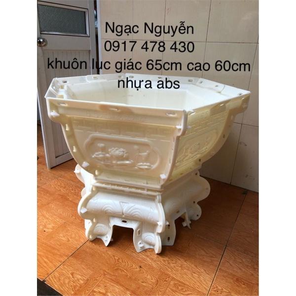 Khuôn chân đôn lục giác 60-65, chiều cao 25cm, mặt đôn 40cm nhựa abs có lòng trong