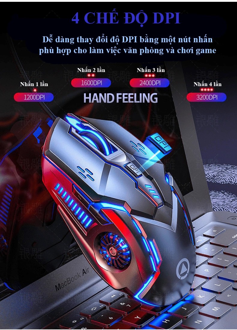 COMBO Bàn phím giả cơ YINDIAO K500 + Chuột G5 đa dạng màu sắc kèm theo đèn led 7 màu xuyên phím dành cho game thủ - HÀNG CHÍNH HÃNG