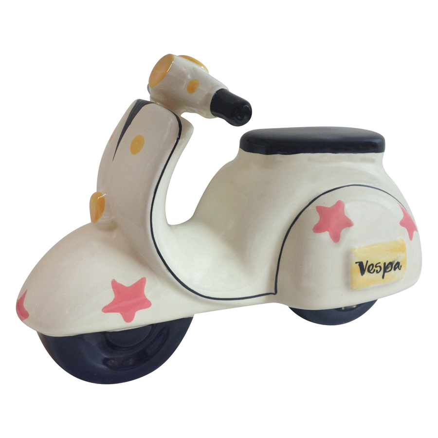 Đồ Trang Trí Sứ Hình Xe Vespa Cao Cấp Minh Tiến C16 - Màu Ngẫu Nhiên