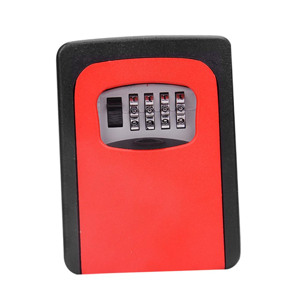 Outdoor Security Key Storage Lock Box Case Wall Mount Holder Password Red