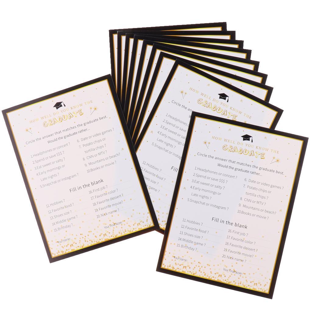 10 Pieces Graduation Question and Answer Game Graduation Season Game Cards