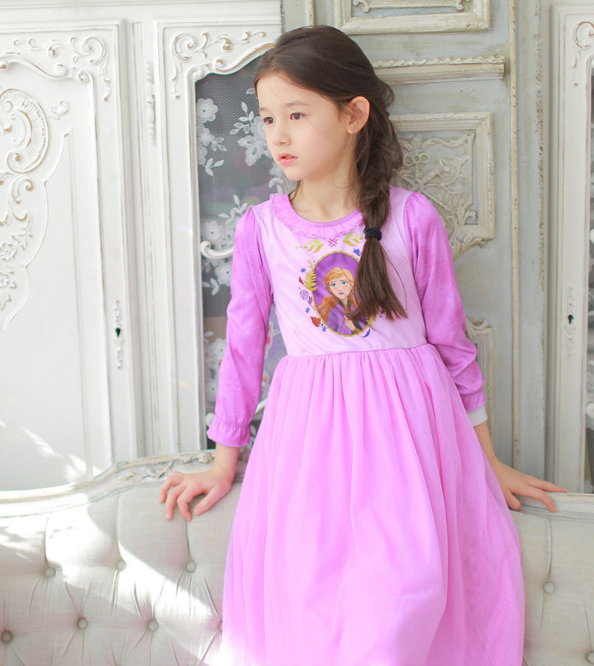 Váy mặc nhà Anna  - kèm phụ kiện cho bé