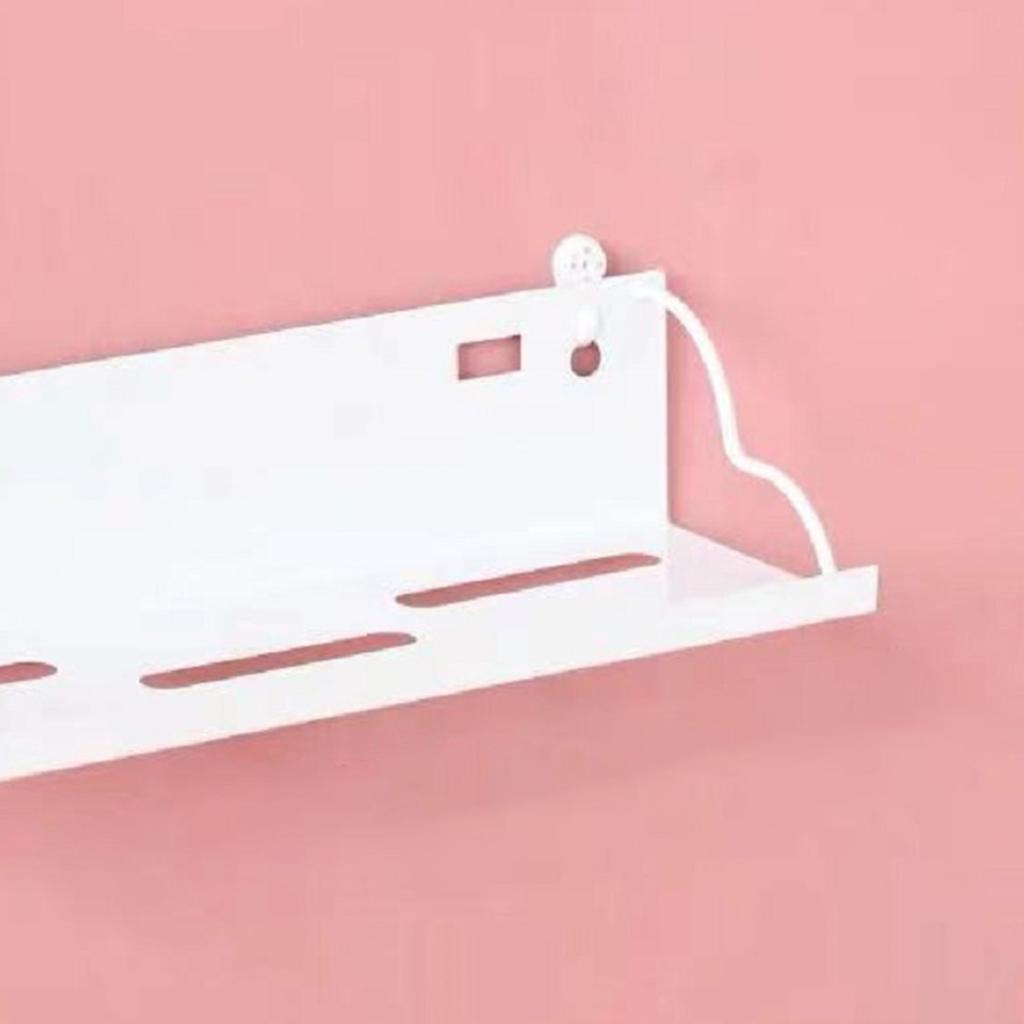 WALL MOUNTED IRON SHELVES FLOATING SHELF RACK HOLDER White