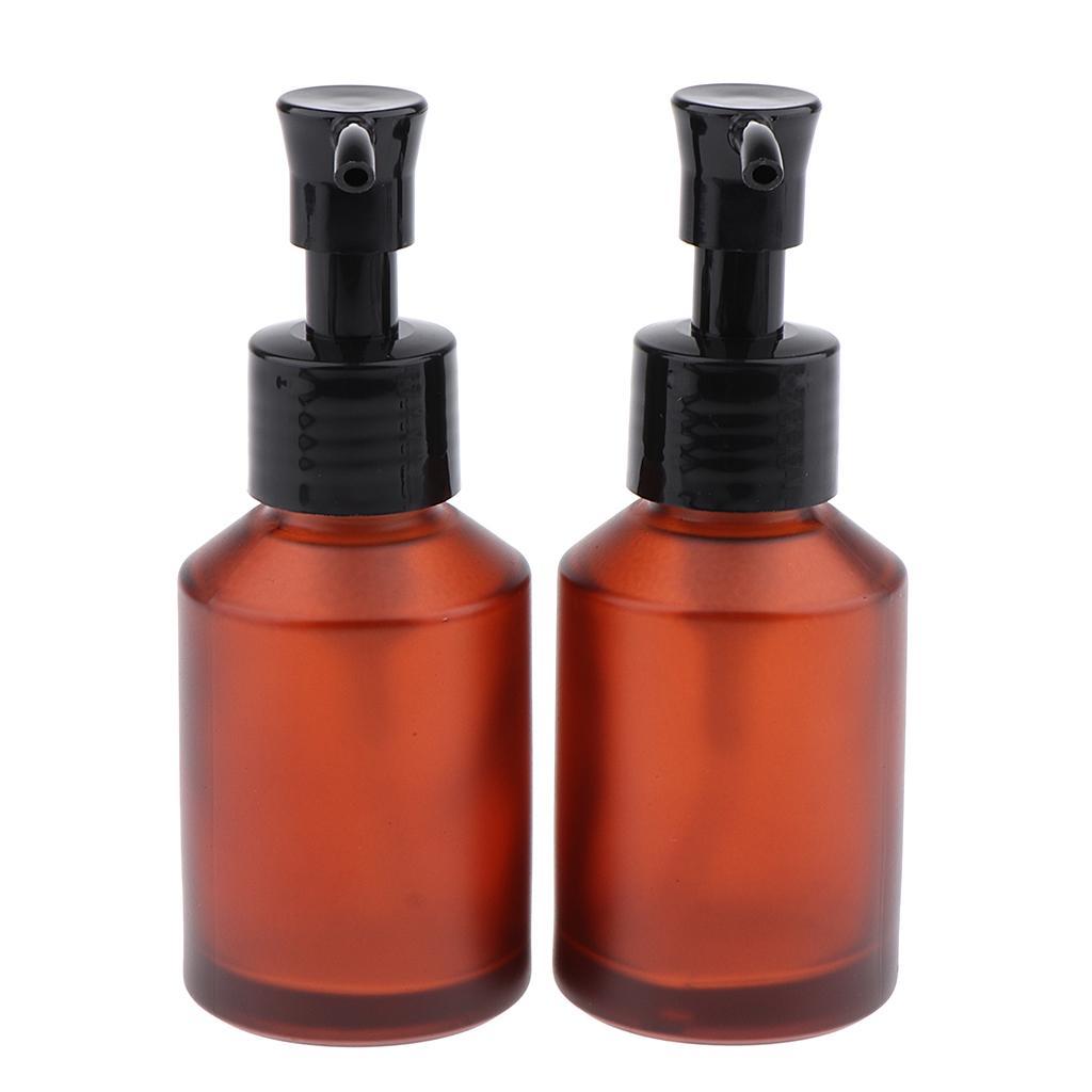 4pcs Travel Refillable Makeup Pump Bottles Lotion Serum Dispensers 60/100ml