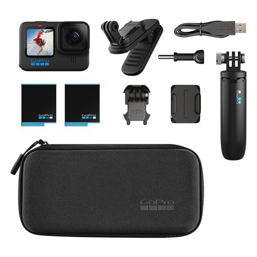 Máy Quay GoPro HERO10 Black Bundle (Magnetic Swivel Clip, 2 Pin, Shorty Grip) (Hàng Chính Hãng)