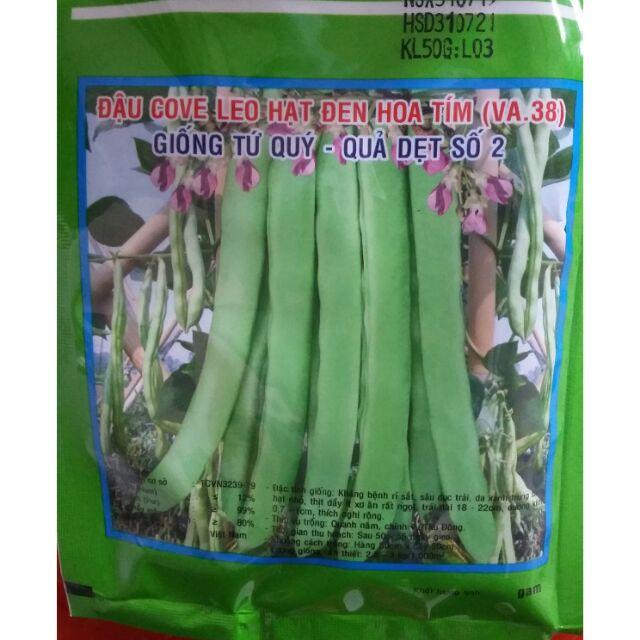 Đậu cove leo hạt đen hoa tím 50g