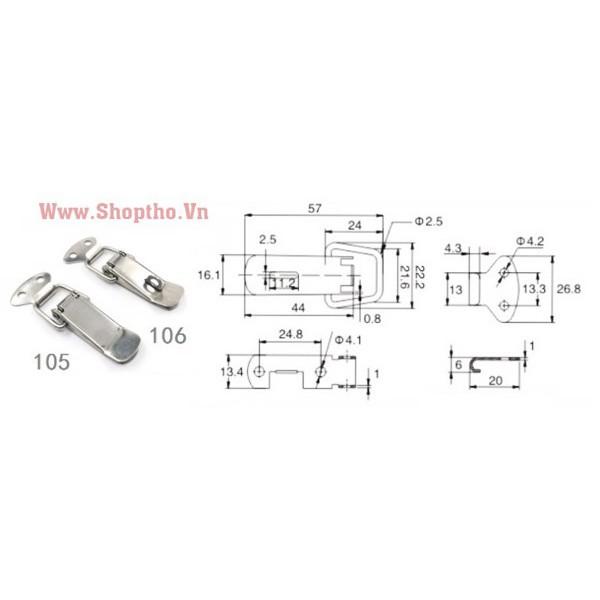 Khóa hộp, khóa hòm, khóa tủ điện SF106 - thép mạ niken ( 10 cái)