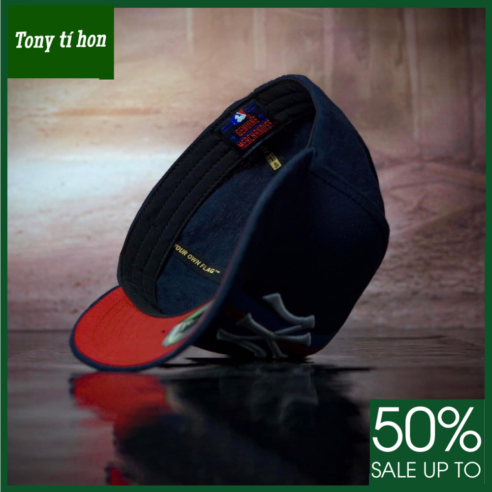 Tony tí hon - Mũ/nón kết lưỡi trai NY phối sọc xanh đỏ thời trang nam nữ cao cấp - màu xanh