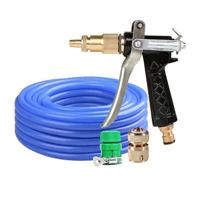 Bộ dây và vòi xịt tăng áp lực nươc 300% T400I (cút đồng - dây xanh)