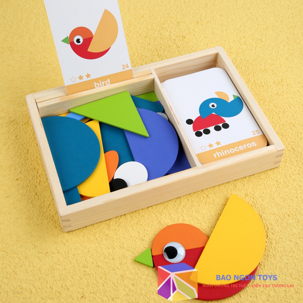 ĐỒ CHƠI XẾP HÌNH ĐỘNG VẬT STEP BY STEP GIÚP BÉ PHÁT TRIỂN TRÍ THÔNG MINH HÌNH HỌC - MONTESSORI GEOMETRY PUZZLE