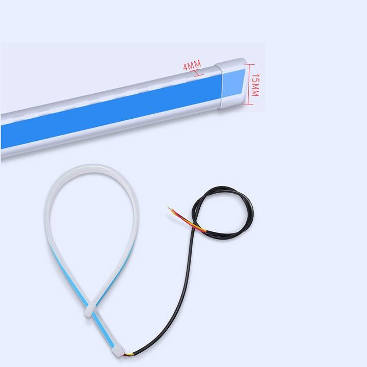 Bộ 2 Dây Đèn Led Mí Ô Tô Tích Hợp Xi Nhan Nháy Đuổi 30cm 45cm 60cm Silicon Chống Nước