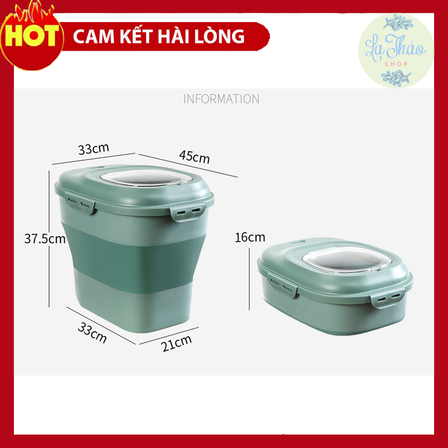 Thùng Đựng Gạo Thông Minh Gấp Gọn Chống ẩm Mốc Chống Côn Trùng