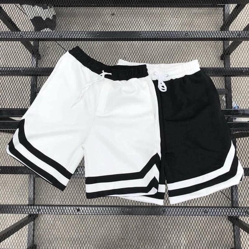 Quần V short 2 line unisex bóng chày nam nữ thun poly không xù lông