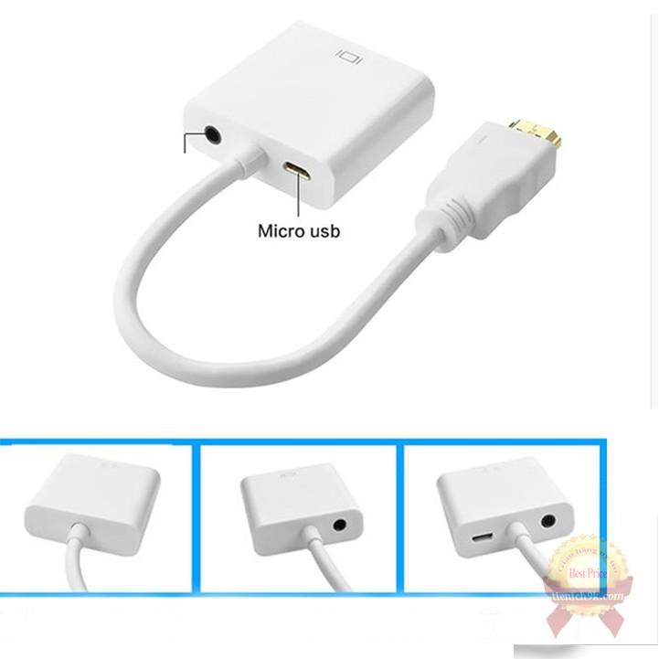 Đầu chuyển đổi HDMI sang VGA kèm cổng Micro và USB