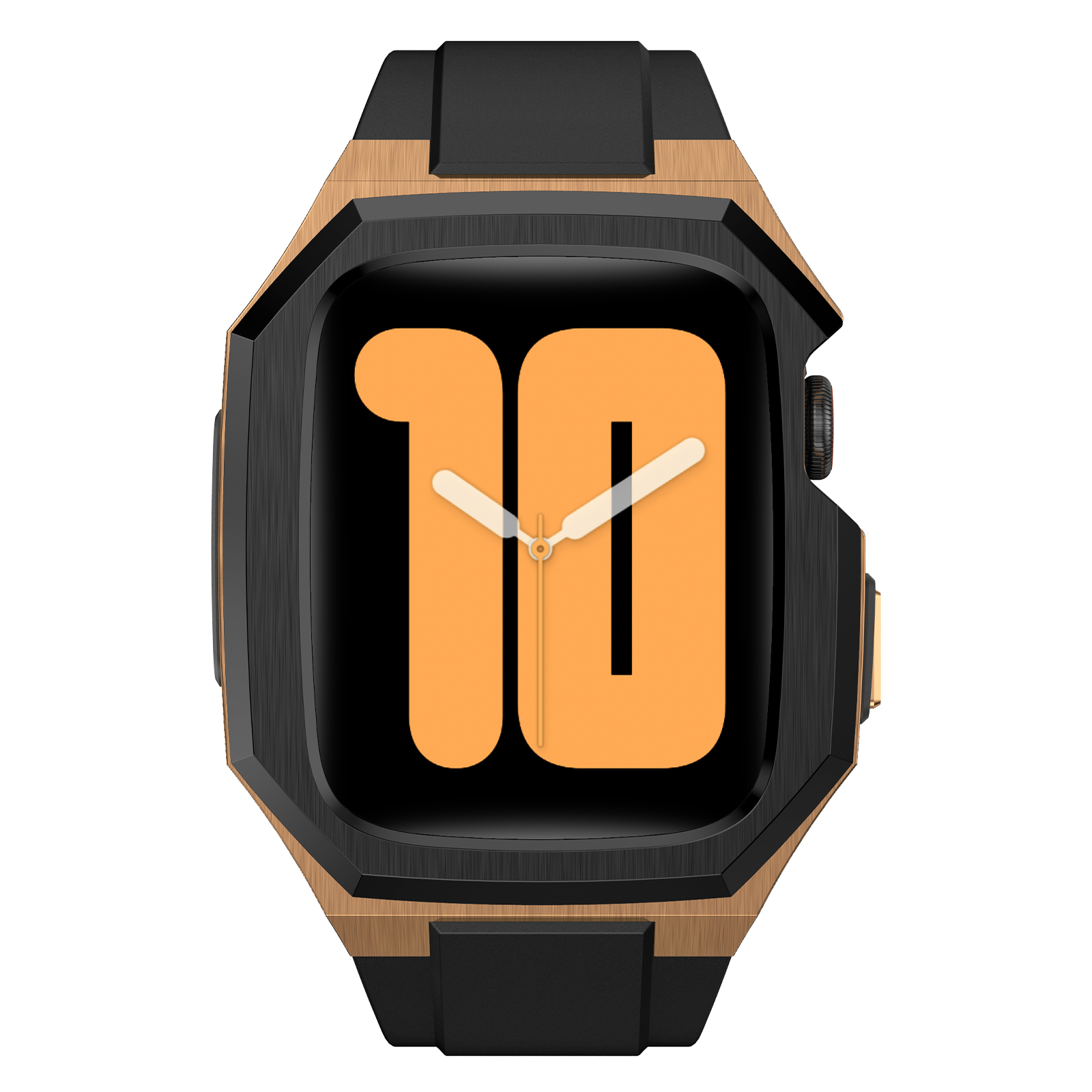 Ốp Case Vỏ Thép Không Gỉ bảo vệ tích hợp dây đeo Fluororubber cho Apple Watch Series 10 Size 46mm - Hàng Chính Hãng