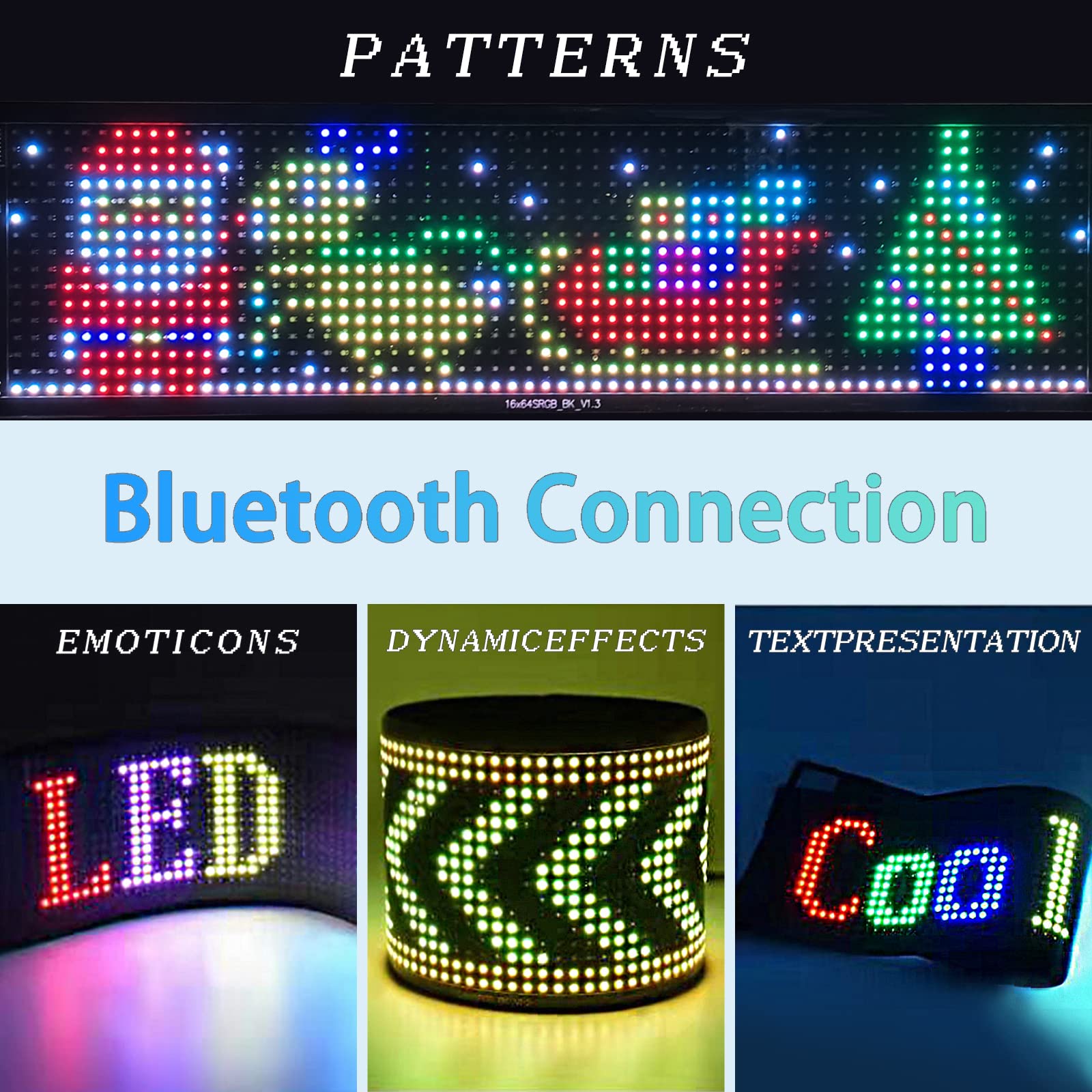 Màn hình mềm chạy LED Ô Tô LED Matrix RGB Sign for Car Bluetooth App Control Flexible