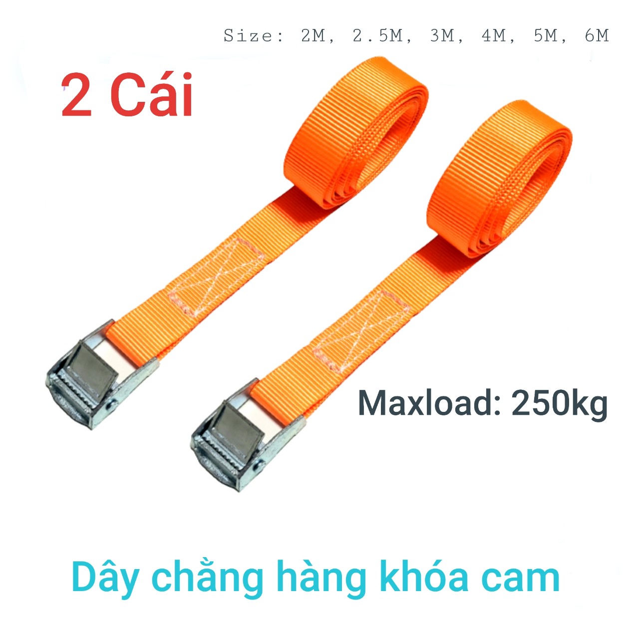 Dây chằng hàng khoa cam  25mm 250kg cam không móc