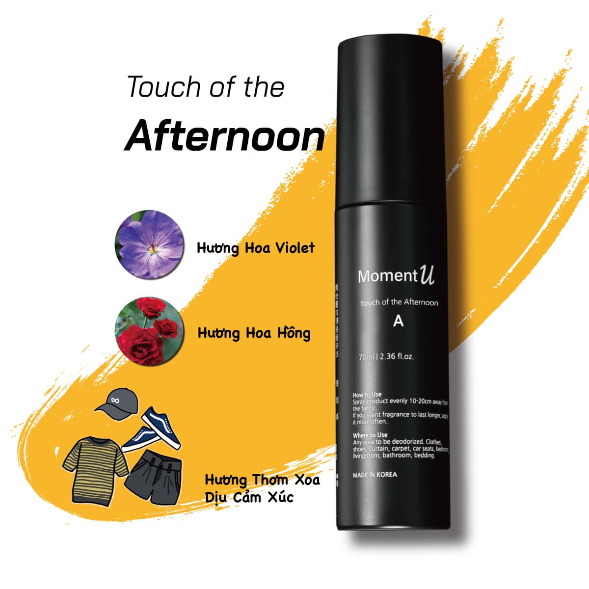 Xịt Thơm Quần Áo Đa Năng Moment U Dành Cho Nam Giới, Hương Touch Of The Afternoon