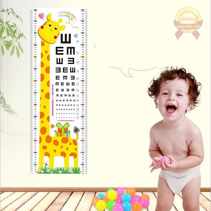 Decal thước đo chiều cao dán tường trang trí nhà dễ thương cute