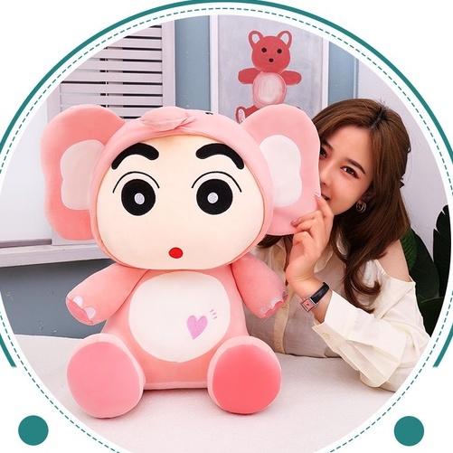 Gấu Bông Cushin Đội Mũ Con Voi Cute, Shin Bút Chì - Hàng Quảng Châu Cao Cấp