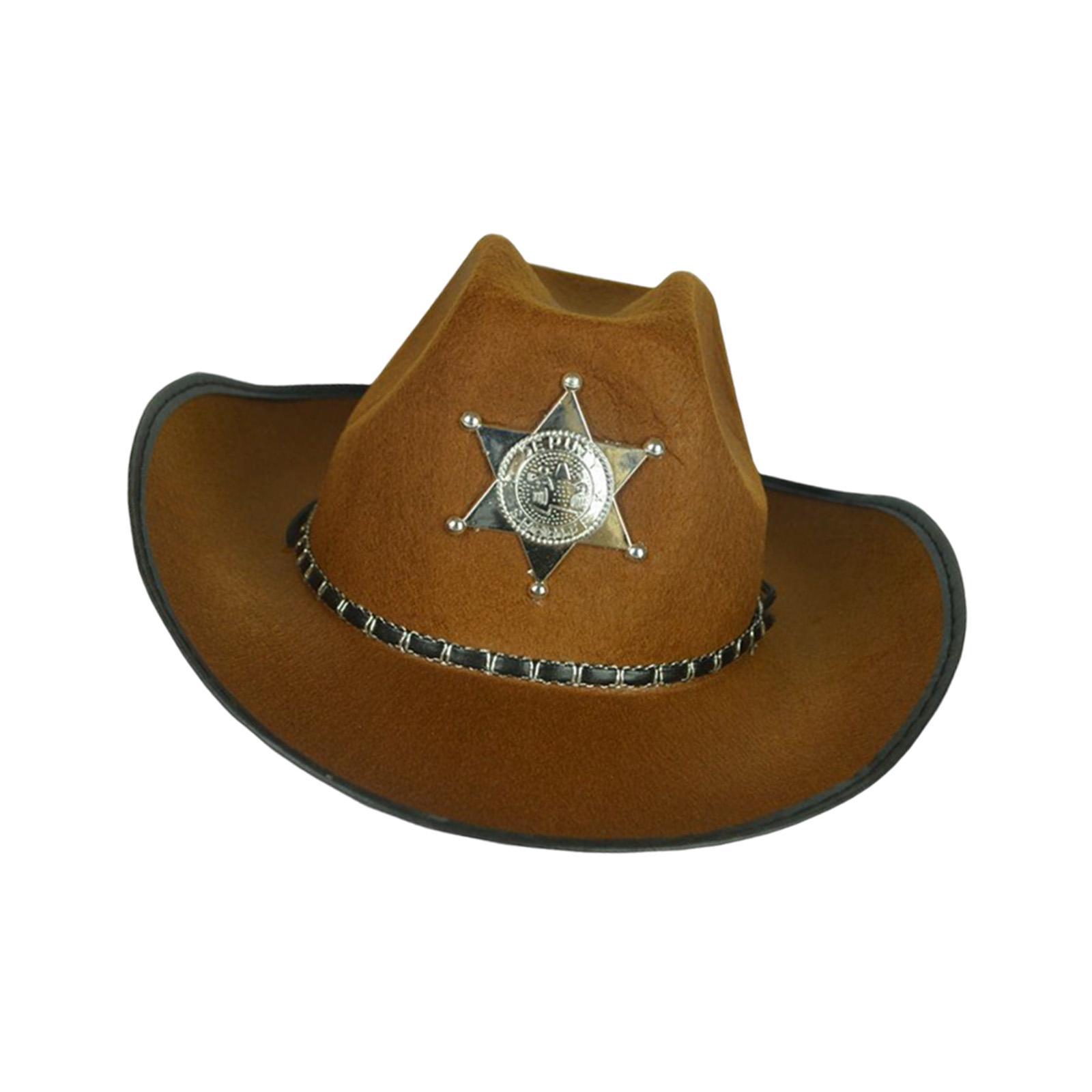 Cowboy Hat Wide Roll up Brim Gentleman Hat for Performance Outdoor Role Play