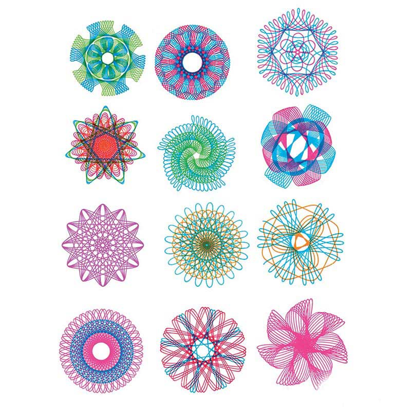 QUÀ TẶNG CHO NỮ BỘ THƯỚC VẼ HỌA TIẾT - THƯỚC VẼ SÁNG TẠO (SPIROGRAPH)