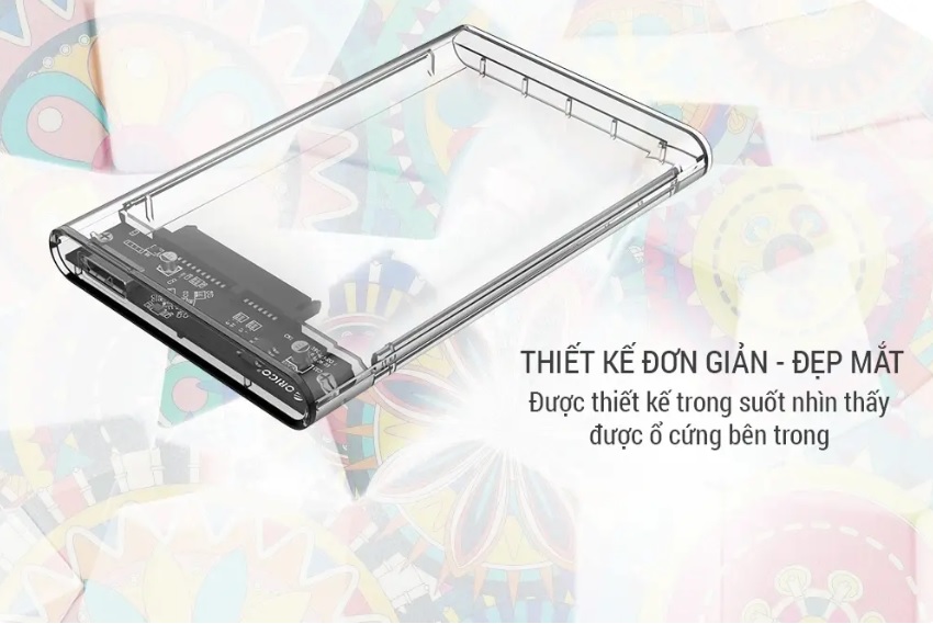 Hộp box đựng ổ cứng laptop 2.5inch trong suốt External Case chuẩn USB 3.0 - Hàng chính hãng