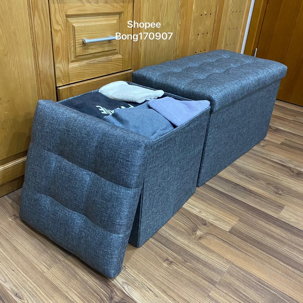 Ghế Dài Sofa kiêm hộp đựng đồ [2 in 1] chất vải oxford 600D cao cấp size lớn XL 70x39xcao40cm