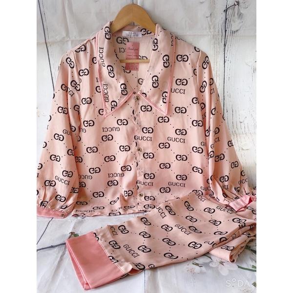 Đồ bộ nữ cổ nhọn tay dài, đồ bộ mặc nhà chất liệu mango size dưới 65kg