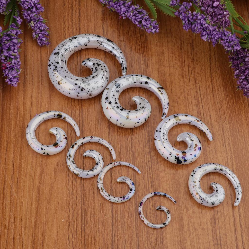 8x Acrylic Spiral Snail Ear Gauges Tunnels Expander Stretching