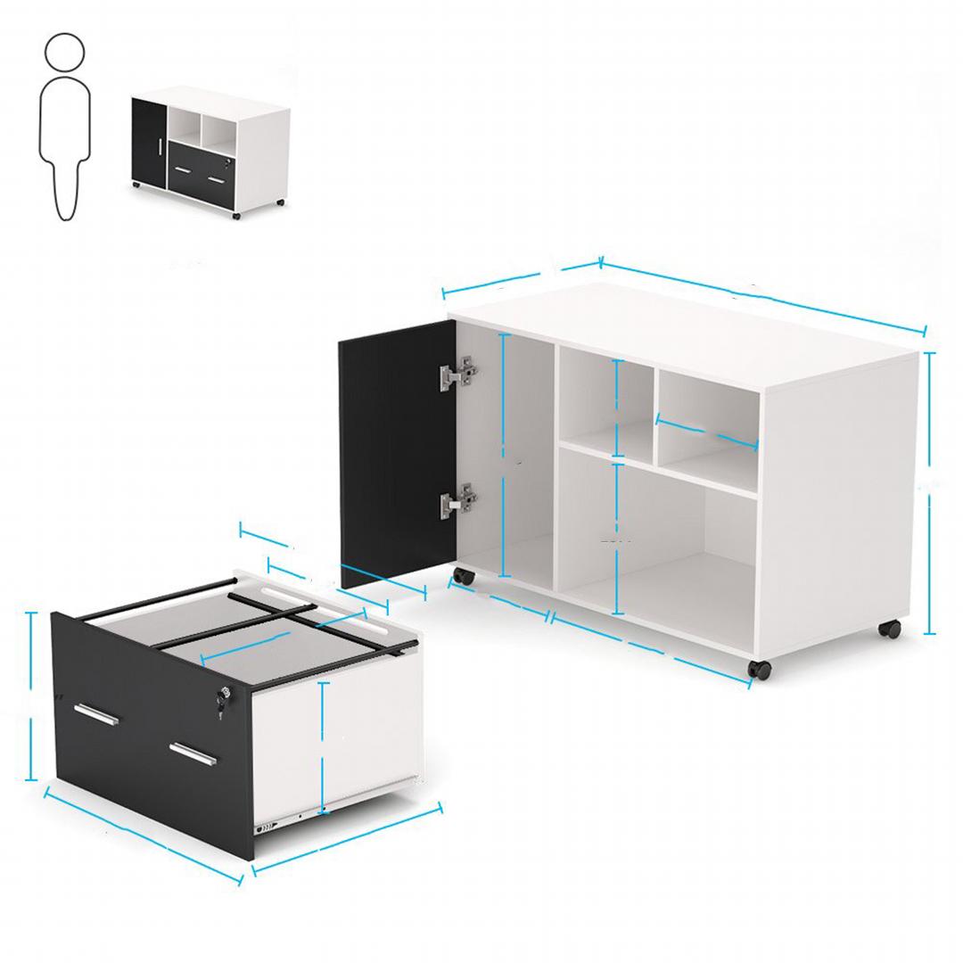 Tủ đựng tài liệu, tủ để hồ sơ, tủ để máy in gỗ hiện đại SMLIFE Paul | Gỗ MDF dày 17mm chống ẩm | D100xR50xC71cm